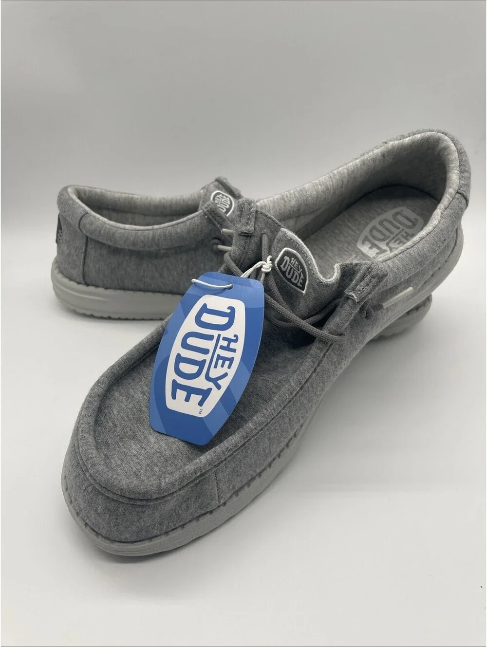 Hey Dude Wally Stretch Jersey Grey Size 14 Men's Shoes New with Tags 45433-030